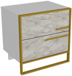 &Ouml;&ouml;kapp Kalune Design Polka 875ZNA3408, kuldne v./valge v., 51.8 cm x 50 cm x 38.5 cm