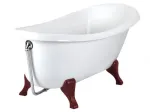Vann, teisaldatav Paa Cast Stone Victoria, 170 cm x 83 cm x 73 cm, ovaalne, valge v./puidu v.