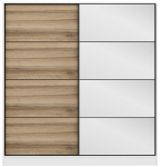 Riidekapp Kalune Design Kale 3966, pruun v./valge v., 52 cm x 180 cm x 210 cm, peegliga
