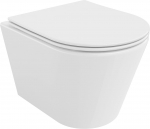 WC-pott, seinapealne Mexen Rico Rimless Slim Duroplast, kaanega, 365 mm x 480 mm