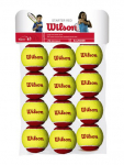 Tennisepallide komplekt Wilson Starter, kollane v./punane v., 12 tk