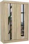 Riidekapp ADRK Balton, sonoma tamm v., 150 cm x 61 cm x 215 cm, peegliga