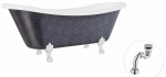 Vann, teisaldatav Besco Amelia Glam, 190 cm x 77 cm x 69 cm, ovaalne, kroom/grafiit