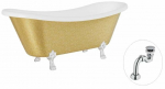 Vann, teisaldatav Besco Amelia Glam, 190 cm x 77 cm x 69 cm, ovaalne, kuldne/kroom