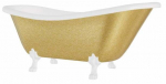 Vann, teisaldatav Besco Otylia Glam, 170 cm x 77 cm x 68.5 cm, ovaalne, kuldne/valge