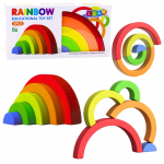 Klotsid Lean Toys Rainbow, mitmev&auml;rviline, 5 tk