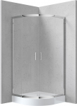 Du&scaron;ikabiin Deante Funkia KYPZ051K, pool&uuml;mar, 90 cm x 90 cm x 185 cm, kroom v./l&auml;bipaistev
