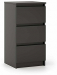 Kummut Simple, must v., 78.5 cm x 40 cm x 39 cm
