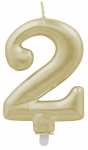 S&uuml;nnip&auml;evak&uuml;&uuml;nal Pap Star number 2, kuldne v., 7 cm