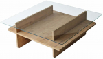 Kohvilaud Kalune Design Saga, l&auml;bipaistev v./sapphire, 90 cm x 90 cm x 35 cm