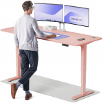 Arvutilaud reguleeritava k&otilde;rgusega Desktronic HomePro, 200 cm x 80 cm, 63 - 128 cm, roosa v.