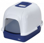 Suletud kassitualett Europet Bernina Medio, sinine/valge, suletud, 56 cm x 43 cm x 40 cm