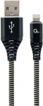 Juhe Gembird USB To Lightning Premium Cotton Braided USB 2.0, Apple Lightning, 2 m, valge v./must v.