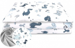 Beebide voodipesukomplekt MimiNu Dino, 100 x 135 cm, sinine v./valge v.