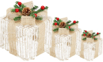 Dekoratsioon Springos Gifts, 18 cm, 19 cm, valge v./liivakarva pruun v.