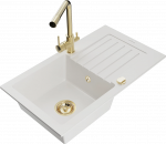 K&ouml;&ouml;givalamu Mexen Pablo 6510751010-20+671600-50+66911-50, graniit, 75 cm x 43 cm x 16.1 cm, white+gold