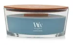 K&uuml;&uuml;nal, l&otilde;hna WoodWick Ellipse Evergreen Cashmere, 30 - 40 h, 453.6 g, helesinine v.