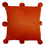 Dekoratiivpadjap&uuml;&uuml;r Blumi Pompon, punane, 40 cm x 40 cm