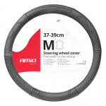 Rooli kate AMiO, must, naturaalne nahk, laineline muster, 37-39 cm