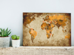Maalimine numbrite j&auml;rgi Artgeist Brown World Map MA_0233, 60 x 40 cm