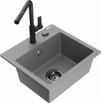 K&ouml;&ouml;givalamu koos kraaniga Mexen Milo Flora, graniit, 43.5 cm x 41 cm x 17.1 cm, must/hall