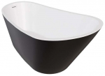 Vann, teisaldatav Besco Melody Black&White Matt, 150 cm x 80 cm x 72 cm, ovaalne, valge/must