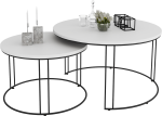 Kohvilaudade komplekt ADRK Etta, valge v./must v., 75 cm x 75 cm x 43 cm, 2 tk