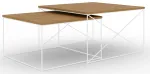 Kohvilaudade komplekt ADRK Licco 2in1, pruun v./valge v./pruunikas v., 65 - 75 cm, 2 tk