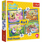 Pusle 4in1 Trefl Spongebob 4in1, 20.5 cm x 28.5 cm, 207 tk, mitmev&auml;rviline