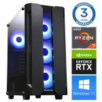 Statsionaarne arvuti Intop AMD Ryzen 7 5700X, DDR4 32 GB, SSD+HDD 250 GB 2 TB, Nvidia GeForce RTX 3050 6 GB GDDR6, Windows 11 Home
