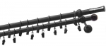 Kardinapuu komplekt Olimp Walec, 150 cm, &Oslash; 19 mm, must