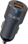 Auto laadija Quick QC-420, USB Type C/USB Type A, must, 60 W