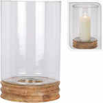 K&uuml;&uuml;nlahoidja Hurricane, klaas/puit, 33 cm, l&auml;bipaistev v./pruun v.