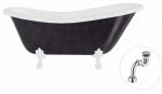 Vann, teisaldatav Besco Otylia Glam, 160 cm x 77 cm x 69.5 cm, ovaalne, grafiit