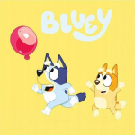Pabersalvr&auml;tikud Party Deco Bluey, 33 cm x 33 cm, kollane v., 16 tk