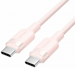 Juhe Vention TRDPF, 2 x USB Type C, 100 cm, roosa v., 60 W