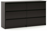 Kummut Simple 6S, must v., 78.5 cm x 120 cm x 39 cm