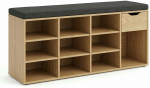 Jalatsiriiul Boximo Kado, must v./puidu v., 30 cm x 104 cm x 50 cm