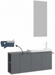 Vannitoa m&ouml;&ouml;bli komplekt Kalune Design Perla, matt hall v., 22 cm x 110 cm x 45 cm