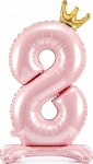 Fooliumist &otilde;hupall number PartyDeco Standing 8, roosa v.