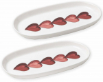 Serveerimistaldrik Hermia LUV0020, 29 cm x 17 cm x 3 cm, valge v./punane v., keraamiline