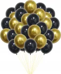 &Otilde;hupallide komplekt ovaalsed Metallic, kuldne v./must v., 50 tk