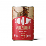 M&auml;rg koeratoit Carnilove, lambaliha/metssealiha
