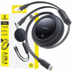 Juhe Baseus Free2Pull Mini, 3 x USB Type-C, 120 cm, must v., 100 W