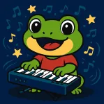 Maalimine numbrite j&auml;rgi Ideyka Frog With Piano, sinine v./roheline v.