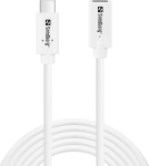 Kaabel Sandberg 136-55, USB-C male/USB-C female, 200 cm, valge v., 1000 W