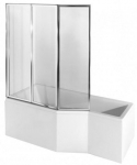 Vann seinaga, teisaldatav Besco Integra 170 Left, 170 cm x 75 cm x 55.5 cm, vasakpoolne, valge v.