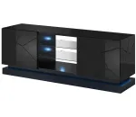 TV-laud Cama Meble QIU 160, must v., 160 cm x 42 cm x 57 cm