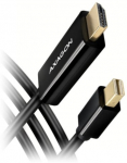 Kaabel Axagon RVDM-HI14C2 HDMI, Mini Displayport, 1.8 m, must v.