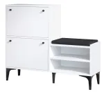 Kingakapp Kalune Design Fredy, valge v./must v., 110 cm x 35 cm x 92 cm